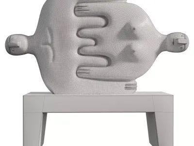 Concrete Historian Statue Low-poly 3D model