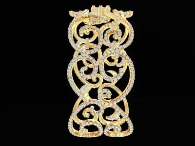Luxury Filigree Diamond Bracelet for Women 2224 3D print model