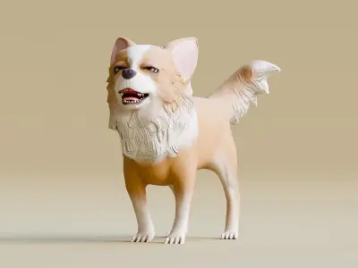 Low poly - Stylized dog - Chihuahua Low-poly 3D model