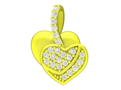 Luxury Heart Shape Gemstone Pendant 3D Jewelry Design  4709 3D print model