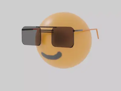 smiley with sunglass Free low-poly 3D model