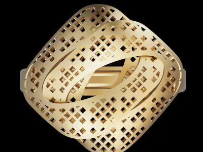 Lux ring silver gold  printable jewelry 3D model 3D print model