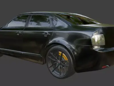 black car animation 3D model