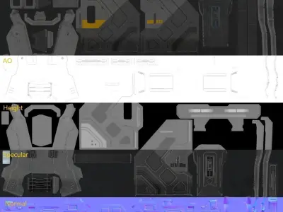 SciFi 3D door Low-poly 3D model