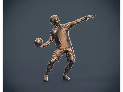 Soccer football player 3D print model