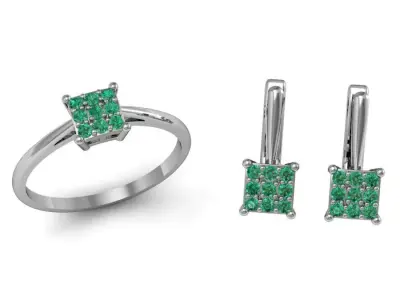 Set ring and earring ready for 3d print 3D print model purchase