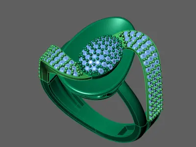 Womens Rings With Stone Ring Ready STL 3DM Models Rings women 3D print model 29
