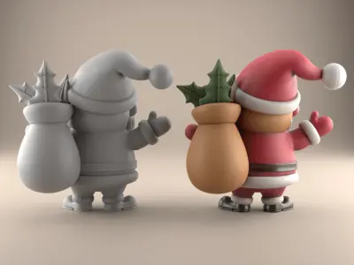 3D Cute Santa Figure for Desk Decor and Gifts 3D print model