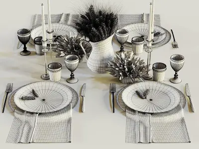 Table setting set 3D model