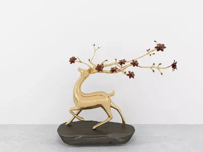 Deer decorated table Free 3D model
