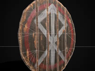 Celtic RWB Vegvisir Coat of Arms Low-poly 3D model