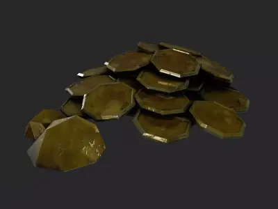 Stylized Game Coin Free low-poly 3D model