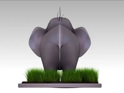 Elephant cartoon 3D model