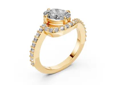 Oval Stone Wave Ring 3D print model