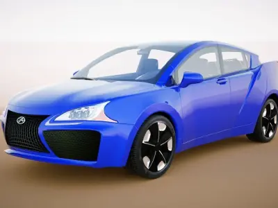 Generic 5-door electric car v9 Low-poly 3D model