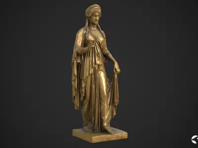 Hope Antique Statue - Old Gold Low-poly 3D model