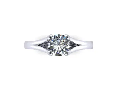 Solitaire Diamond Wedding Ring R3 3D print model