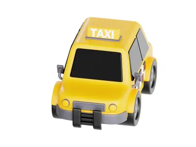3D Taxi Car Cute 3D model
