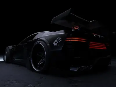Custom Tuned Sportcar Low-poly 3D model
