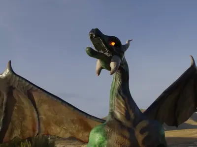 Green Dragon GAME READY Low poly Low-poly 3D model