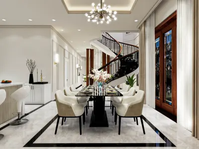 LUXURY DINNING ROOM TABLE SET  3D model