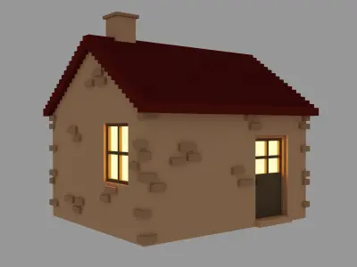 Lighthouse Voxel Low-poly 3D model