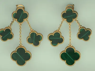 Earring  Magic Alhambra  3D print model