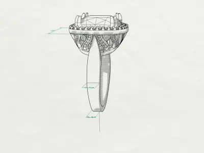 Decorated Ring cushion shape  3D print model