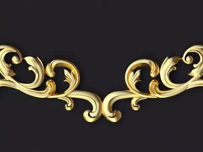 Central decor ornament for furniture 3D model 5