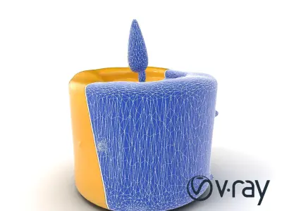 Cozy Candle with Textured Wax Surface model pack Low-poly 3D model