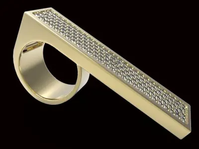 adjustable ring version 1 with gems  3D print model