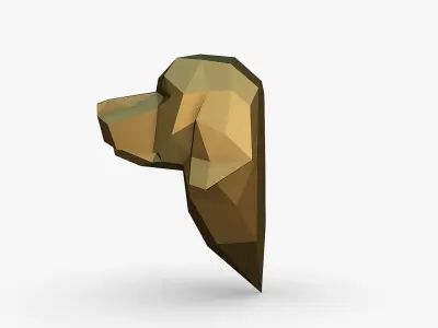 Golden retriever head 3D print model