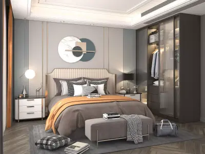 Modern Bedroom Scene 27 3D model