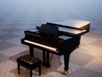 Grand Piano UE4-Ready Low-poly 3D model