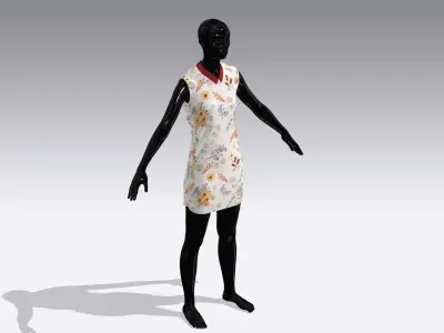 Woman Cloth Dress Low-poly 3D model shop