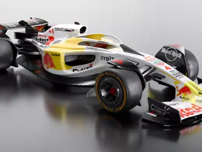 Formula 1 Car  - White Concept 3D model