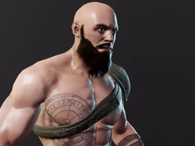 Viking Warrior Low-poly 3D model