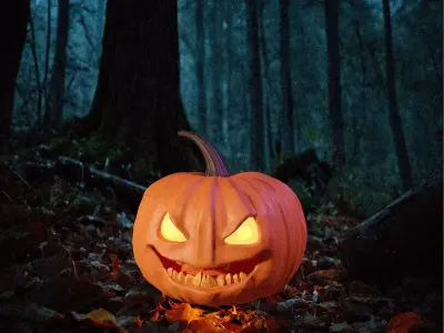 Pumpkin halloween game prepared engine model PBR Low-poly 3D model