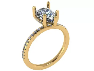 pear shape solitare ring  3D print model