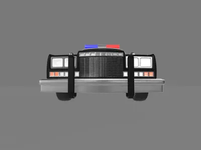 police car with cop 3D model