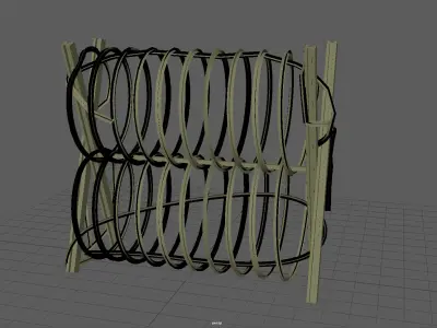 Low Poly Barbed Wire Fence Unreal and Unity Compatible Low-poly 3D model