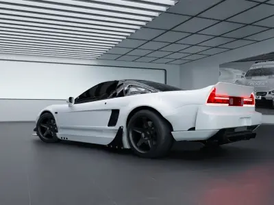 White Car Showroom 3D model 3D model