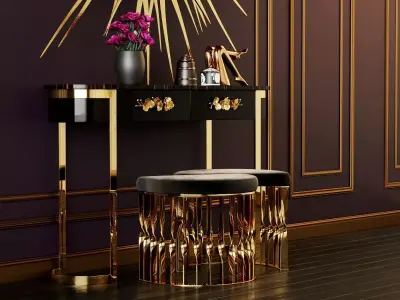 Console table with decor by Koket 3D model