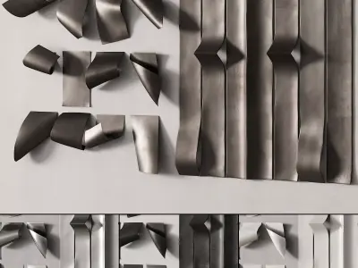 280 decorative wall art 12 metal wall sculptures P01 3D model