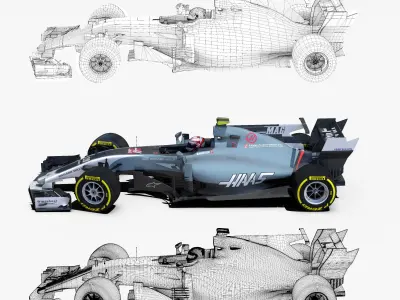Haas VF17 Low-poly 3D model