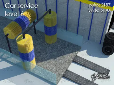 Car service level Low-poly 3D model