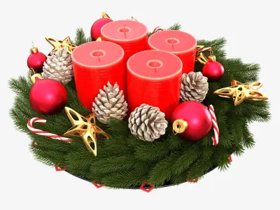 Wreath Christmas 02 3D model