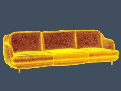 Round Sofa 3d model Low-poly 3D model