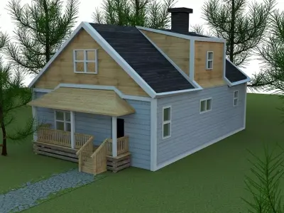 prohouse house plans for cottage Low-poly 3D model