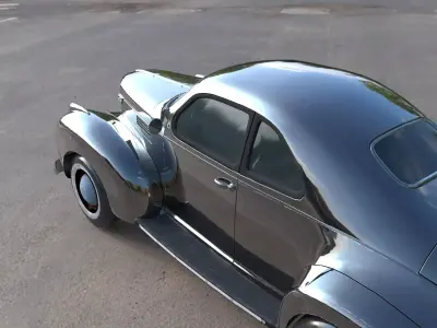 Vintage Classic Car Lowpoly PBR 3D Model Low-poly 3D model